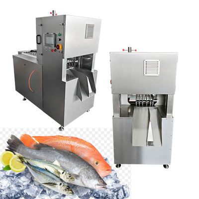 Machine à scie à bande verticale automatique à 6 lames qui coupe le poisson congelé avec contrôle tactile
